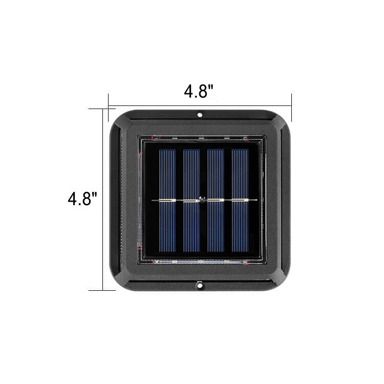 Réverbère de balcon de jardin extérieur à LED solaire étanche carré moderne 