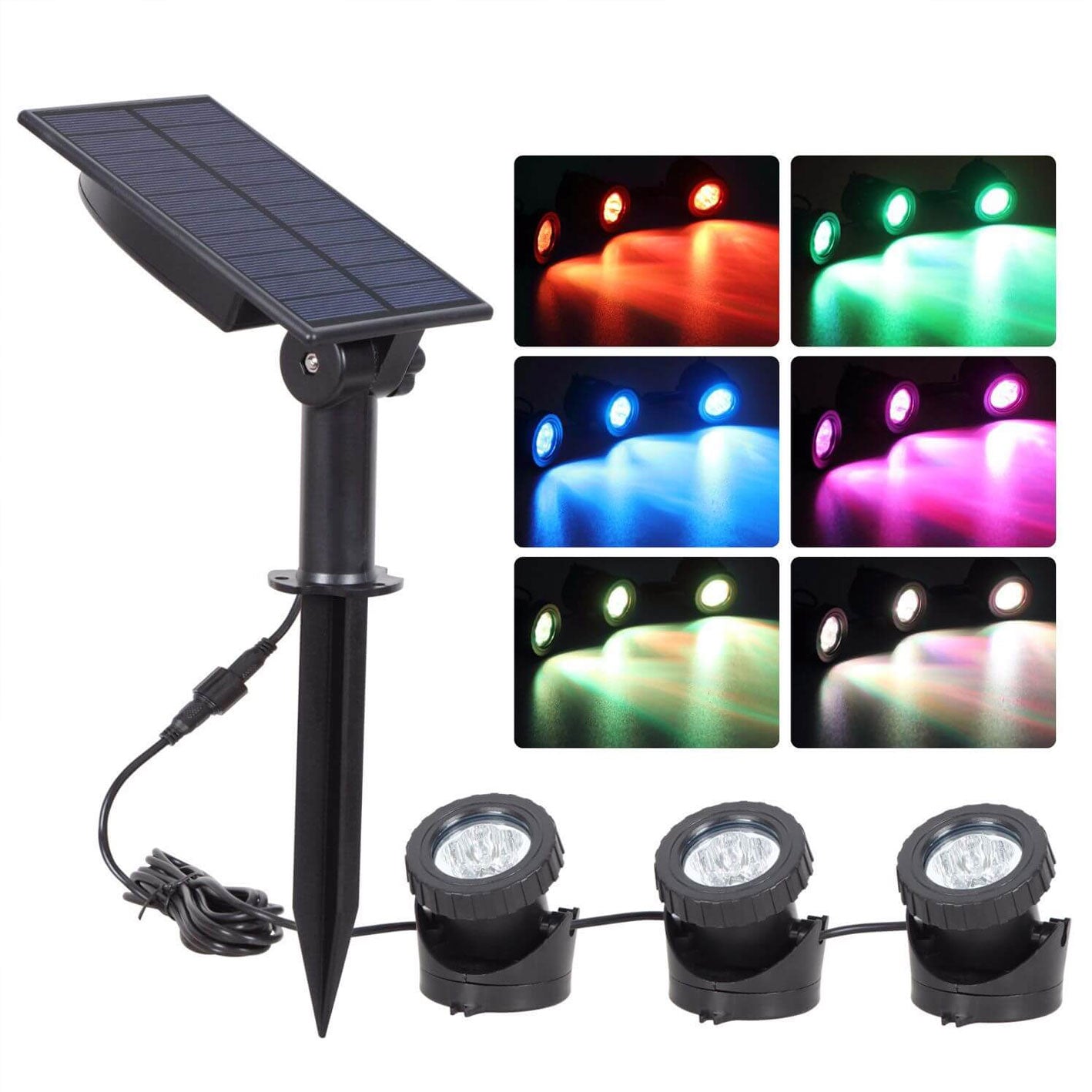 Solar Waterproof RGB Lawn Decoration LED Spotlight Landscape Light