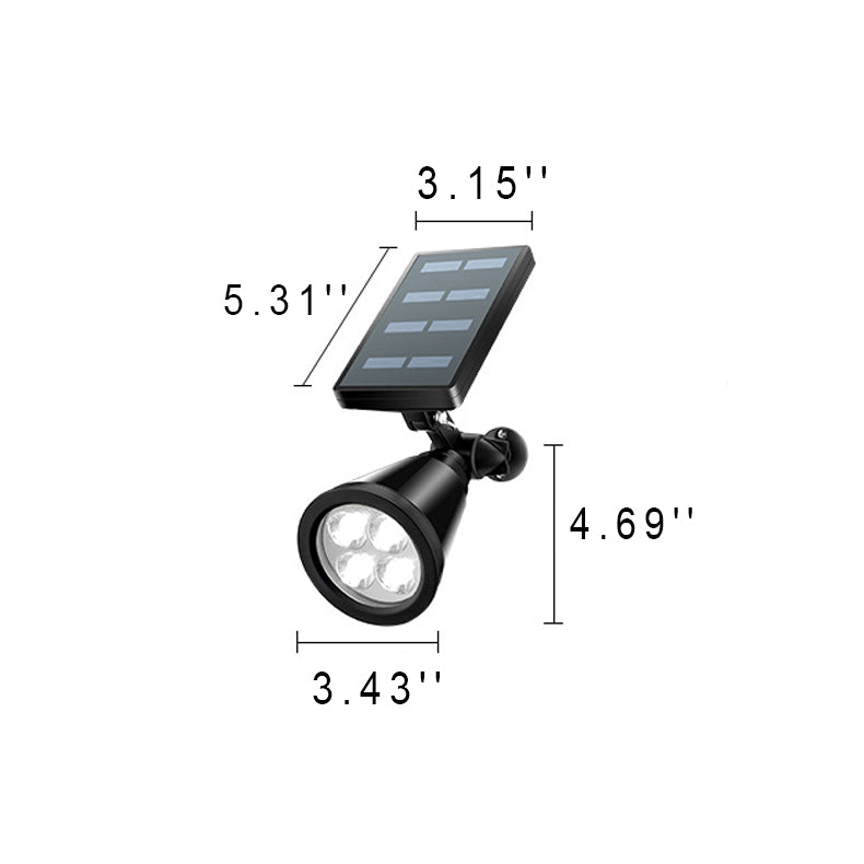 Solar Waterproof Conical Spotlight LED Outdoor Floor Plug Light