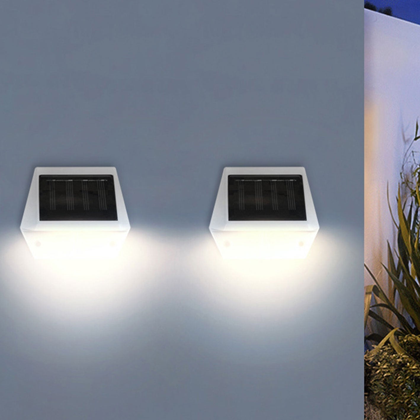 Applique murale de jardin solaire à LED en plastique étanche pour extérieur 