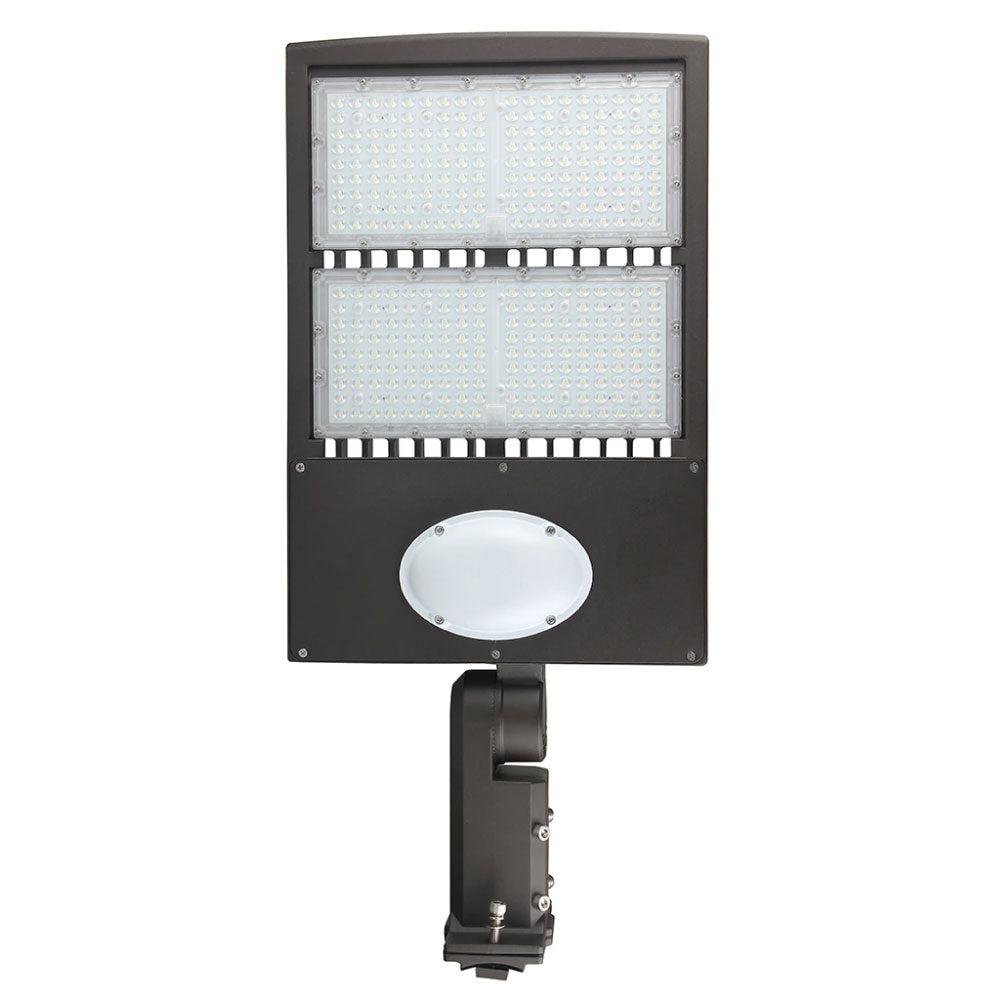 Éclairage de stationnement à LED 300 W avec cellule photoélectrique et capteur de mouvement, 5 700 K, montage universel, étanche, bronze, AC 120-277 V, éclairage de sécurité de rue pour zone commerciale extérieure