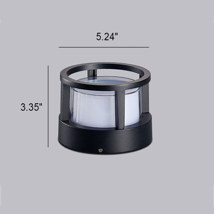 Modern Outdoor Cylindrical Column Head Light LED Outdoor Waterproof Patio Landscape