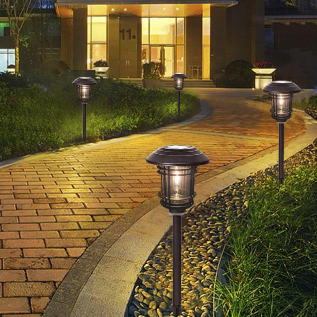 Solar Outdoor Waterproof Stainless Steel LED Outdoor Lawn Decorative Ground Plug Light