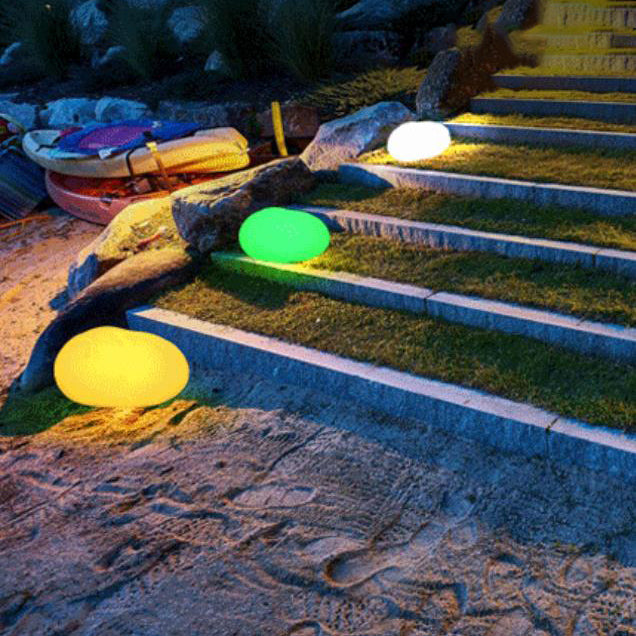 Modern Pebble PE Luminous Waterproof Outdoor Lawn Landscape Light