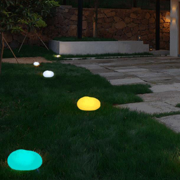 Modern Pebble PE Luminous Waterproof Outdoor Lawn Landscape Light