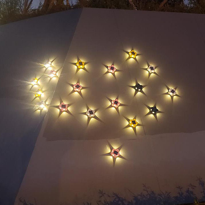 Solar Pentagram Garden Waterproof LED Outdoor Light Wall Sconce Lamp