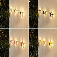 Solar Pentagram Garden Waterproof LED Outdoor Light Wall Sconce Lamp