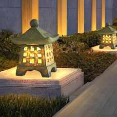 Solar House Pagoda Resin Outdoor Lawn Decorative Landscape Light