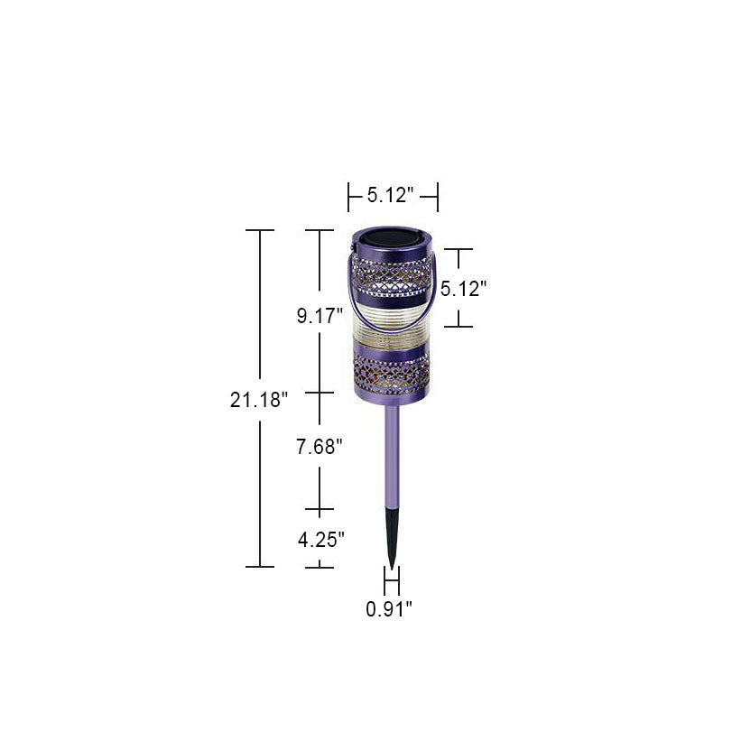 Lanterne solaire d'extérieur cylindrique creuse à LED pour jardin 