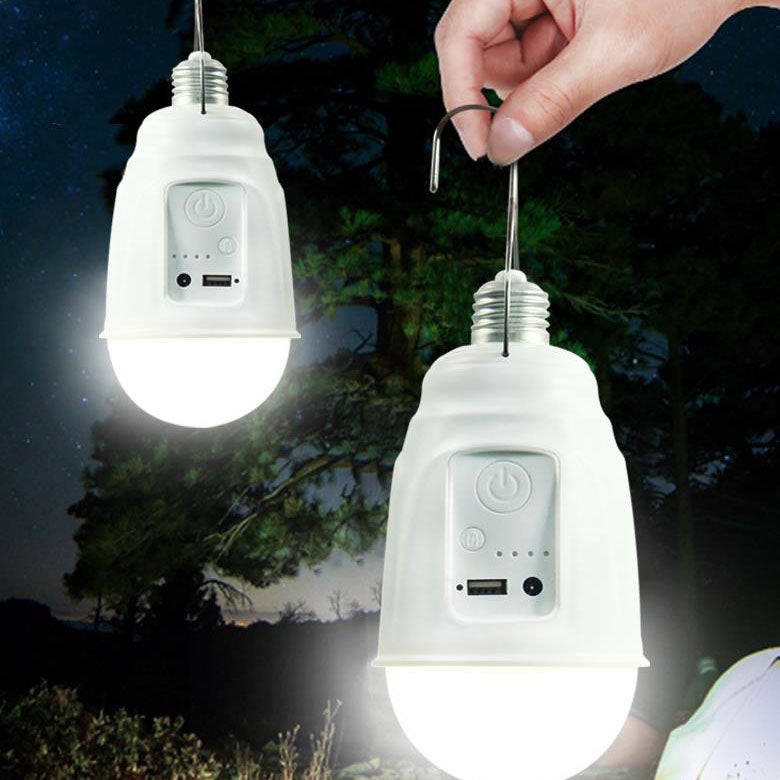 Solar Outdoor Rechargeable Bulb Waterproof LED Camping Emergency Light