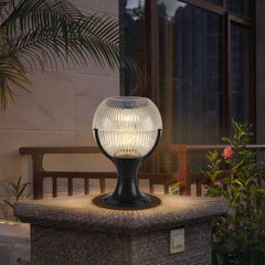 Solar RGB Globe Post Head Outdoor Waterproof 1-Light Garden Landscape Light