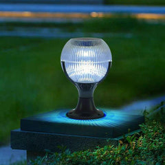 Solar RGB Globe Post Head Outdoor Waterproof 1-Light Garden Landscape Light