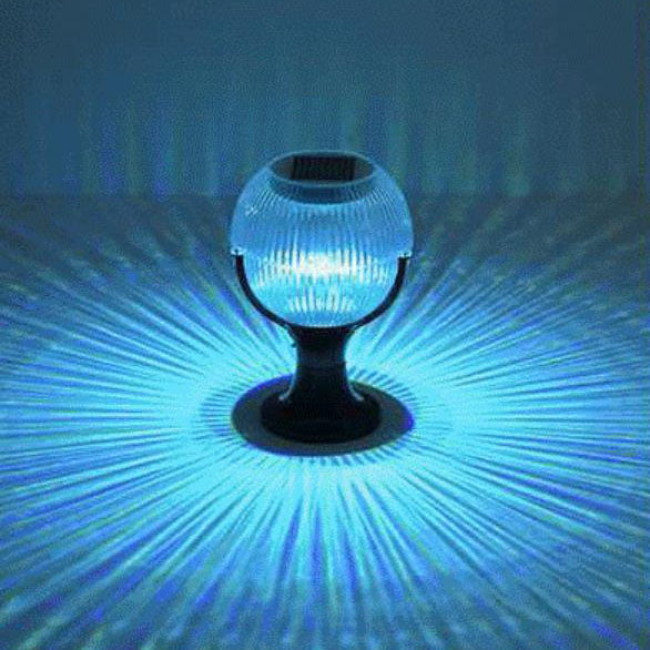 Solar RGB Globe Post Head Outdoor Waterproof 1-Light Garden Landscape Light