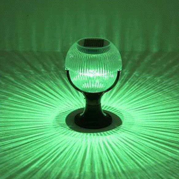 Solar RGB Globe Post Head Outdoor Waterproof 1-Light Garden Landscape Light