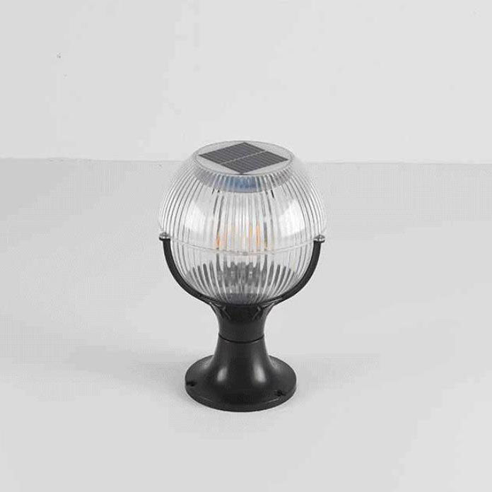 Solar RGB Globe Post Head Outdoor Waterproof 1-Light Garden Landscape Light