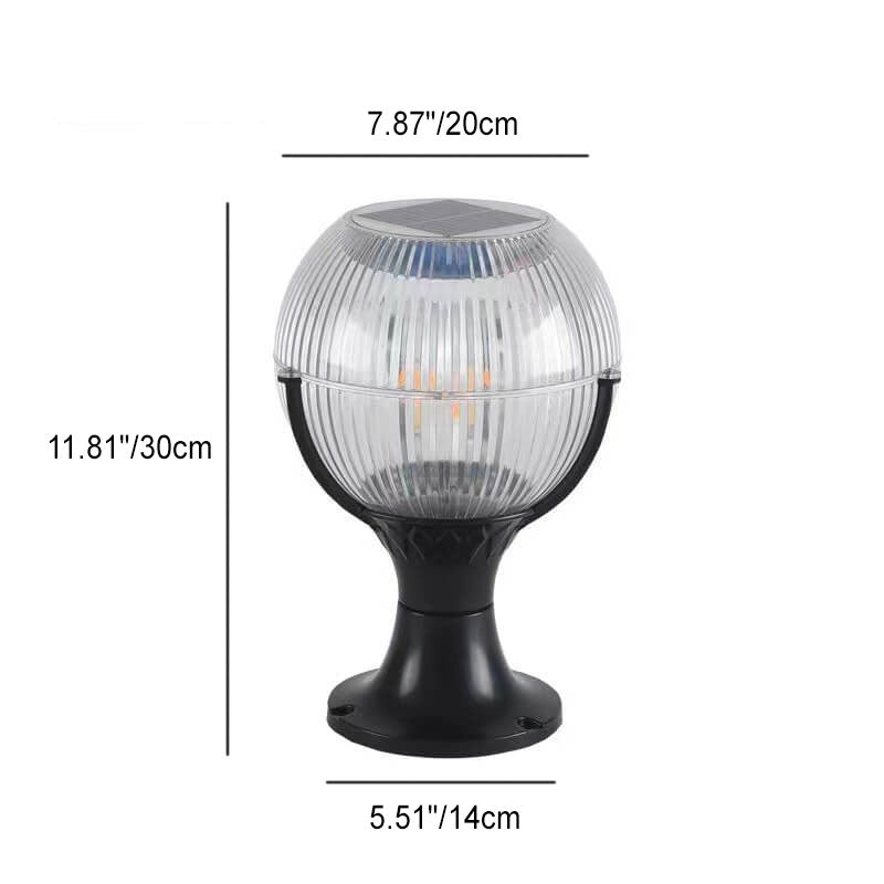 Solar RGB Globe Post Head Outdoor Waterproof 1-Light Garden Landscape Light