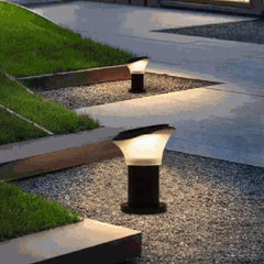 Columna solar para exteriores con cabezal inclinado ABS LED para patio, luz de paisaje 