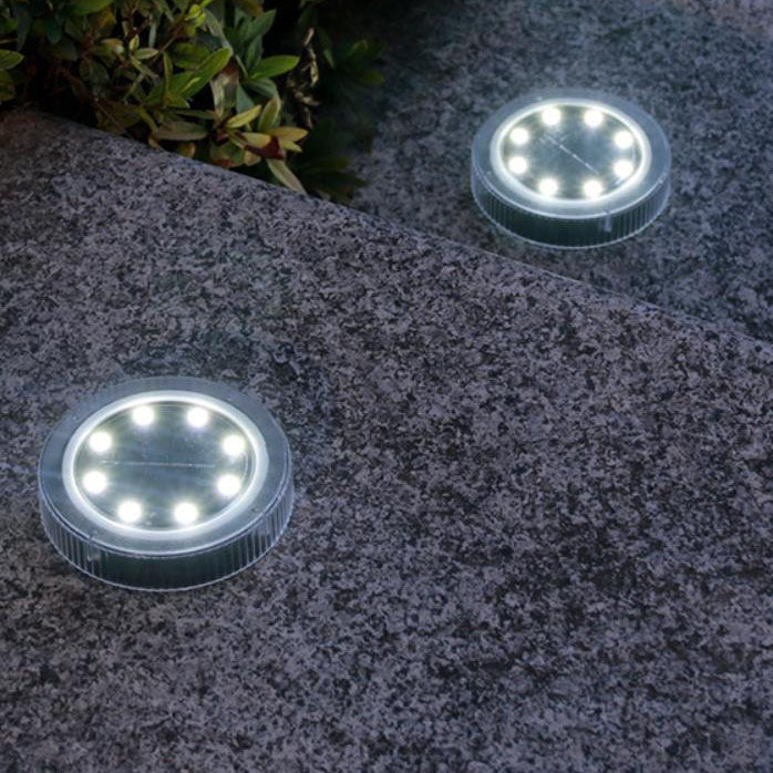 Modern Round Solar Outdoor LED Garden Lawn Ground Insert Light