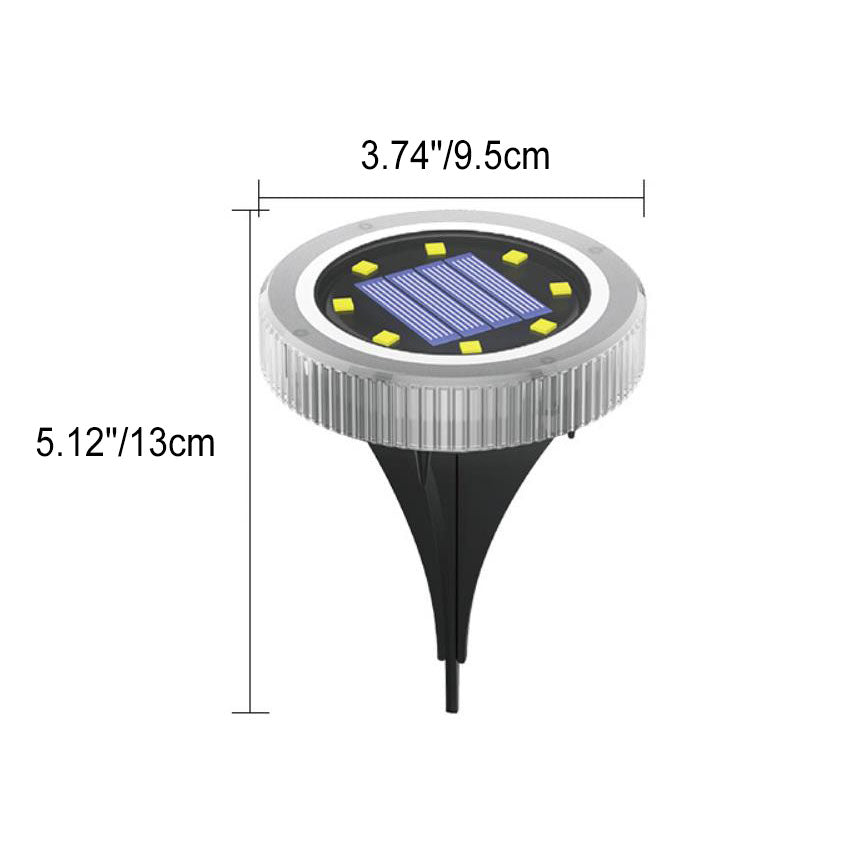 Modern Round Solar Outdoor LED Garden Lawn Ground Insert Light