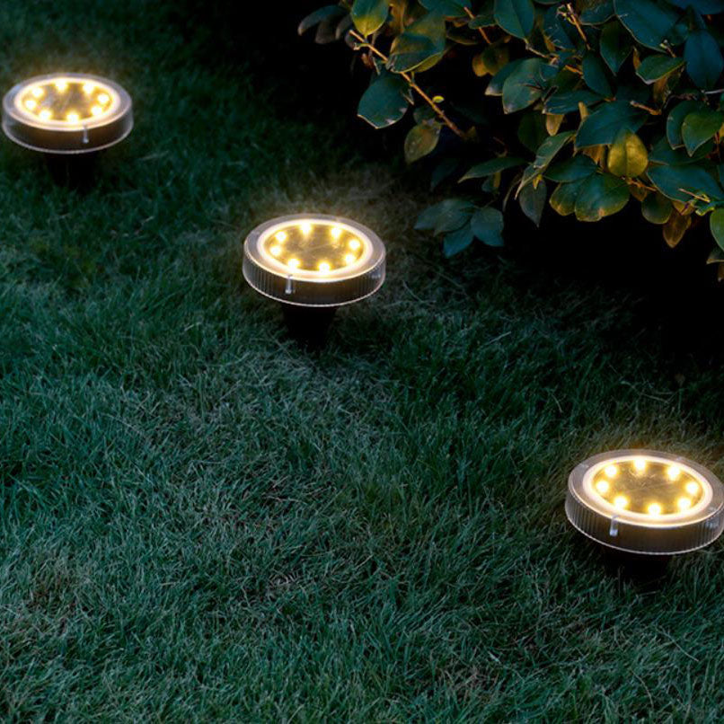 Modern Round Solar Outdoor LED Garden Lawn Ground Insert Light