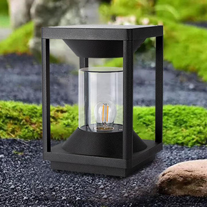 Contemporary Industrial Solar Aluminum Square 1-Light Lawn Landscape Light For Outdoor