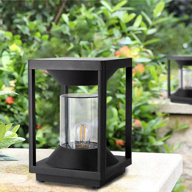 Contemporary Industrial Solar Aluminum Square 1-Light Lawn Landscape Light For Outdoor