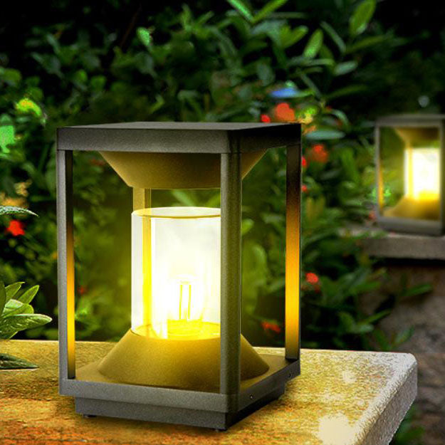 Contemporary Industrial Solar Aluminum Square 1-Light Lawn Landscape Light For Outdoor