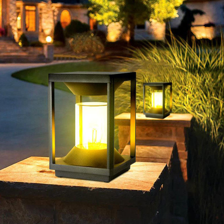 Contemporary Industrial Solar Aluminum Square 1-Light Lawn Landscape Light For Outdoor