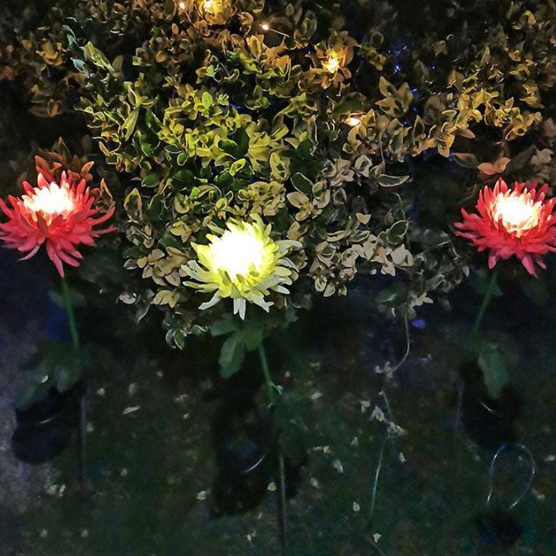 Lampe d'extérieur à LED décorative pour pelouse, imperméable, simulation de chrysanthème 