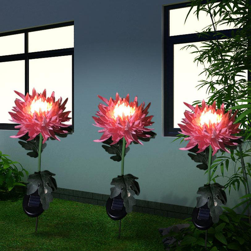 Lampe d'extérieur à LED décorative pour pelouse, imperméable, simulation de chrysanthème 