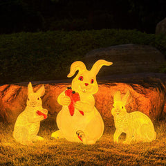 Solar Modern Plexiglass Rabbit 1-Light Outdoor Landscape Light