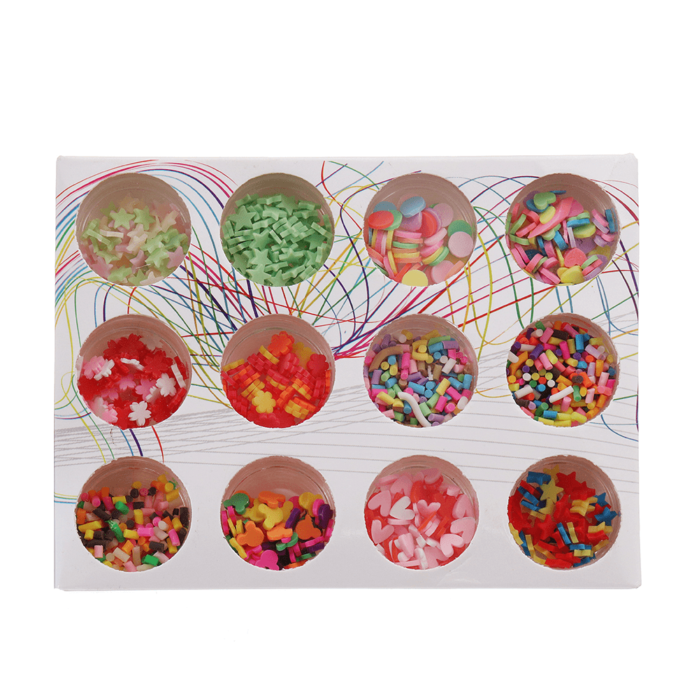 Lot de 12 perles colorées en céramique pour slime fait à la main, en tranches de fruits, en poudre de perles