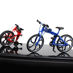 Modelo de bicicleta en miniatura a escala 1:10, bicicleta de montaña plegable que se puede abrir, modelo de aleación para carreras con curvas