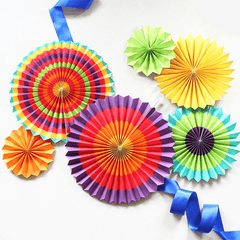 Eid Ramadan Vibrant Decor Colourful Fan Out Display Lantern Colour Decorations