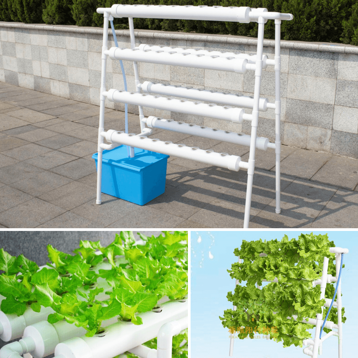 110-220V Hydroponic Grow Kit 8 Pipes 4 Layers Hydroponic 72 Holes Garden Vegetable Planting System Kit