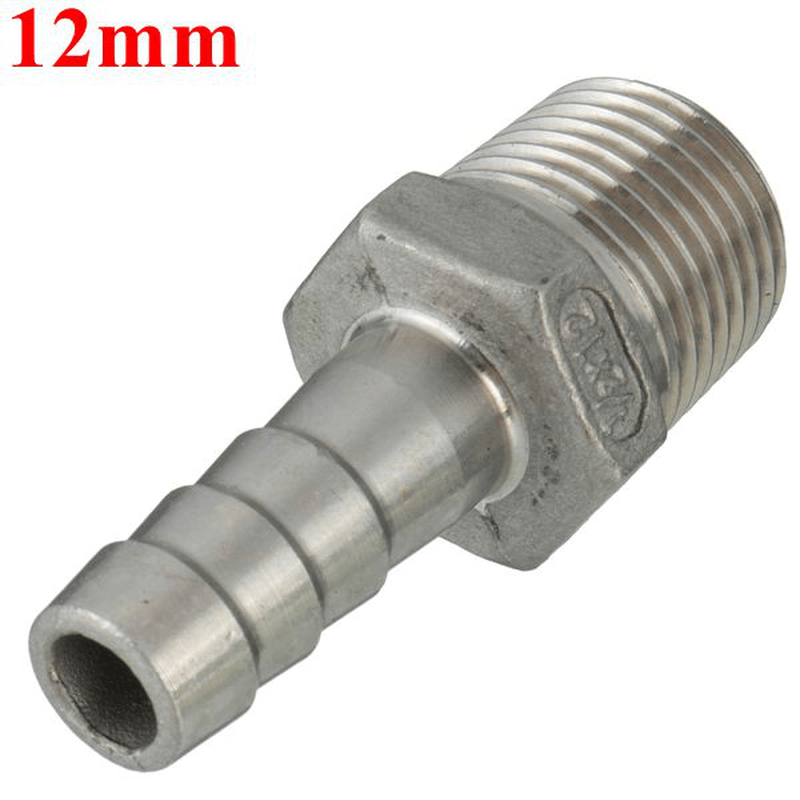 Adaptateur de connecteur de queue de tuyau cannelé à filetage mâle de 1/2 pouce de 68 mm à 19 mm