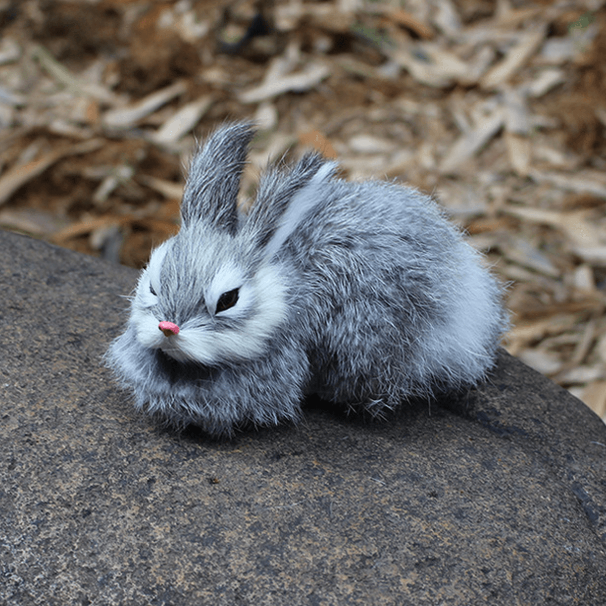 Conejo de peluche blanco mini realista de 15 cm, lindo y realista, conejito de Pascua peludo, juguete de peluche