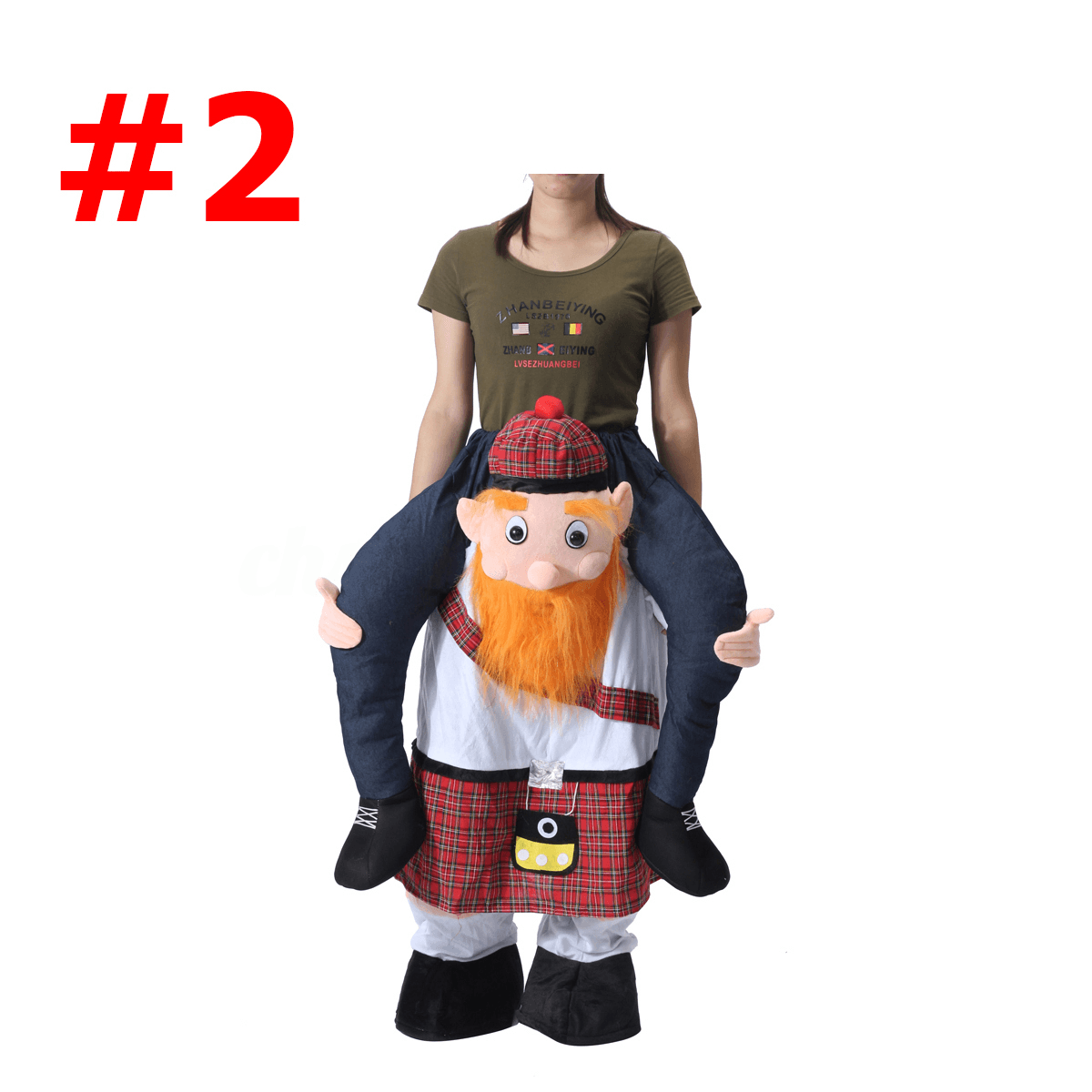 Déguisement de Noël pour adulte avec bandoulière Carry Me Buddy Ride on a Shoulder Piggy Back Piggy Ride-On