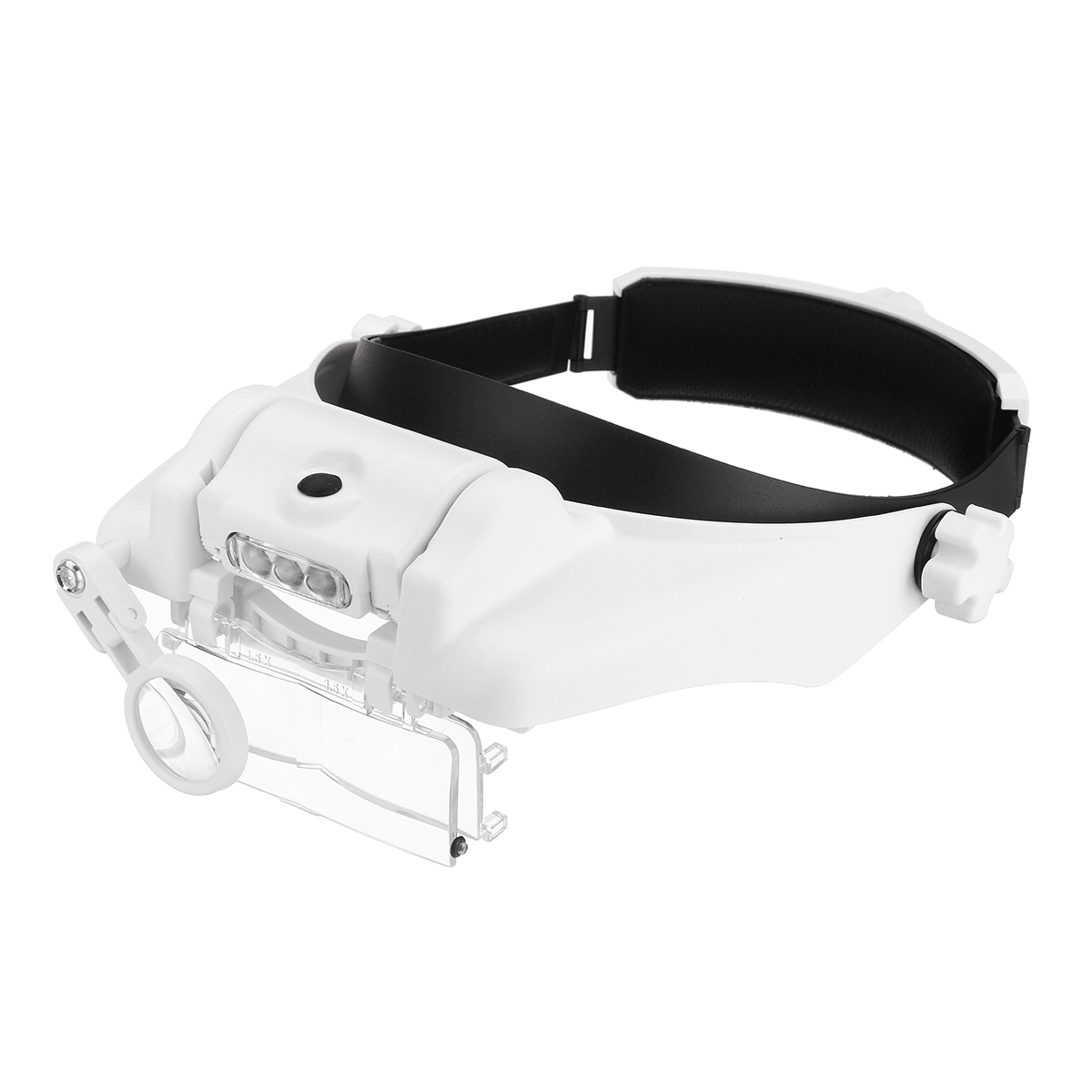 1.5X 2.0X 8X Headband Magnifying Glass Bracket 3 LED Light Protable Helmet Illuminated Magnifier