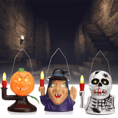 Suministros de decoración del hogar para fiestas de Halloween, lámpara fantasma luminosa portátil, juguetes para niños, regalo para niños