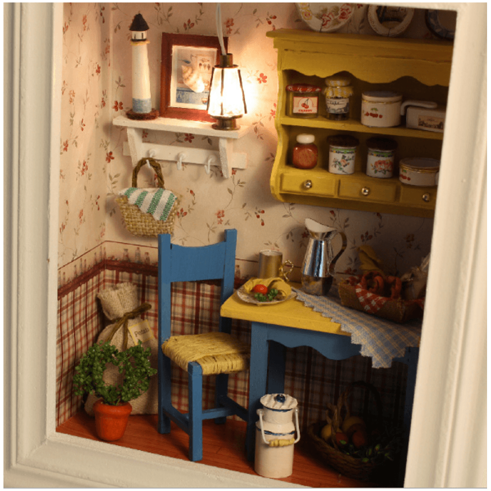 CUTEROOM DIY Maison de poupée Cottage Longue série de vacances Jouet Cadeau Jouets d'intérieur