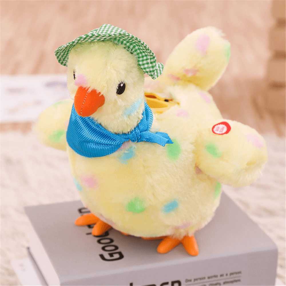 Gallina ponedora eléctrica, divertido juguete de peluche, muñeco de peluche para regalo de niños