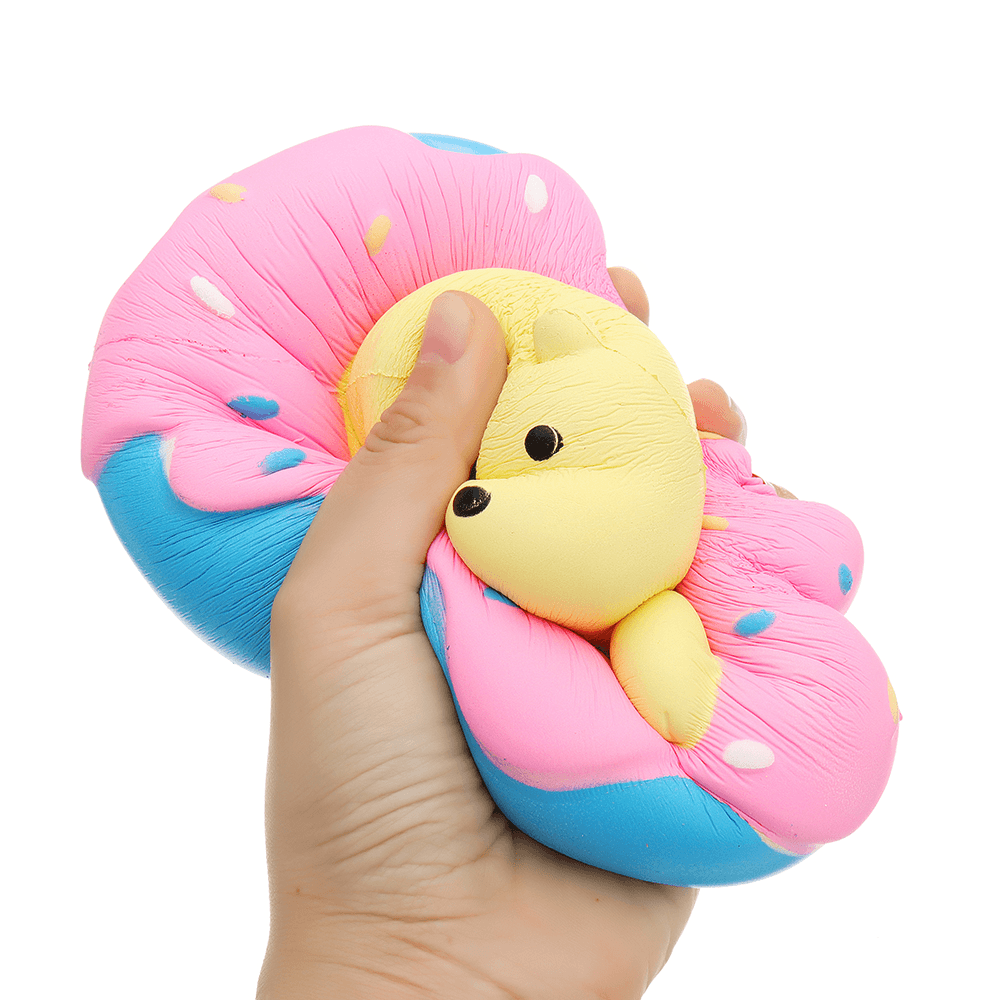 Giggle Donut Bear Squishy 13,5 x 6 x 15 cm à remontée lente avec emballage cadeau de collection