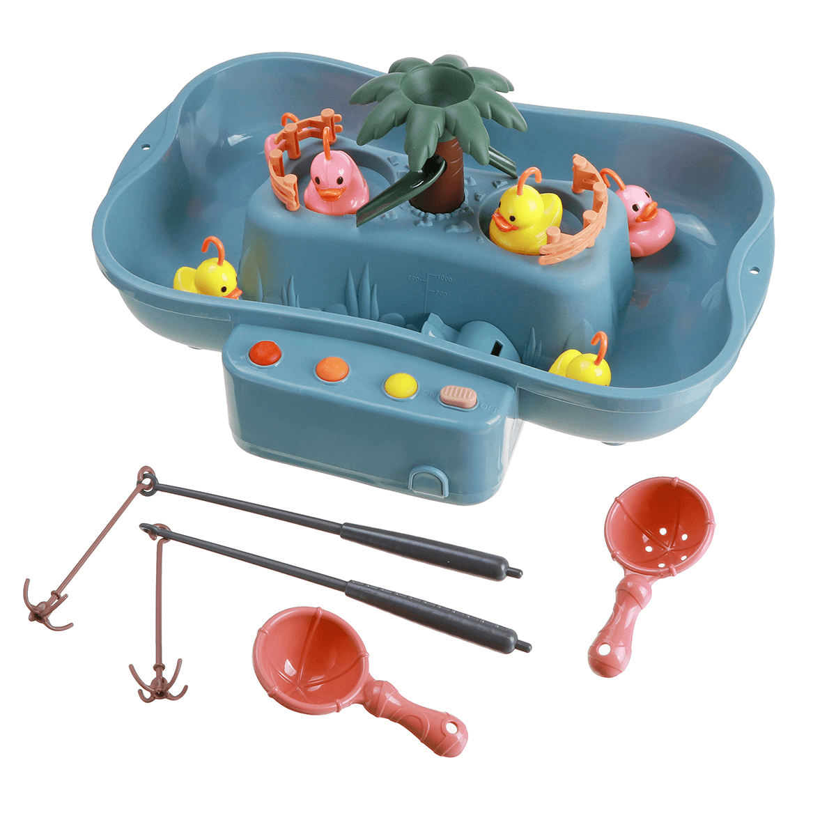 Mesa de juego de pesca para interacción entre padres e hijos, juguete educativo temprano con 6 patos, luz y música, regalo de cumpleaños para niños