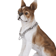 Collier pour chien en acier inoxydable à maillons cubains en argent coupé de 13 mm