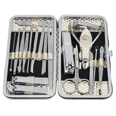 Ensemble de 19 coupe-ongles en acier inoxydable pour pédicure et manucure, kit de nettoyage des cuticules