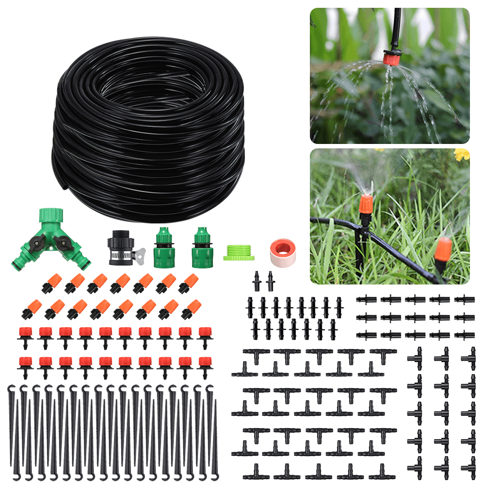 Sistema de riego por microgoteo de 157 piezas, kit de manguera de 40 m para riego automático de plantas de jardín