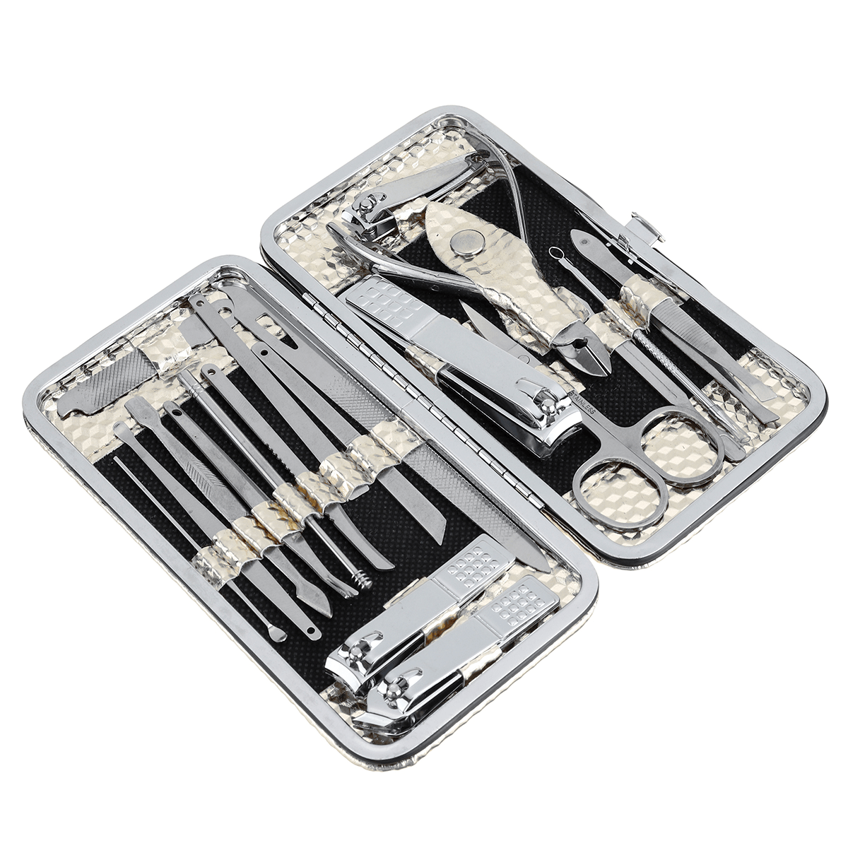 Ensemble de 19 coupe-ongles en acier inoxydable pour pédicure et manucure, kit de nettoyage des cuticules