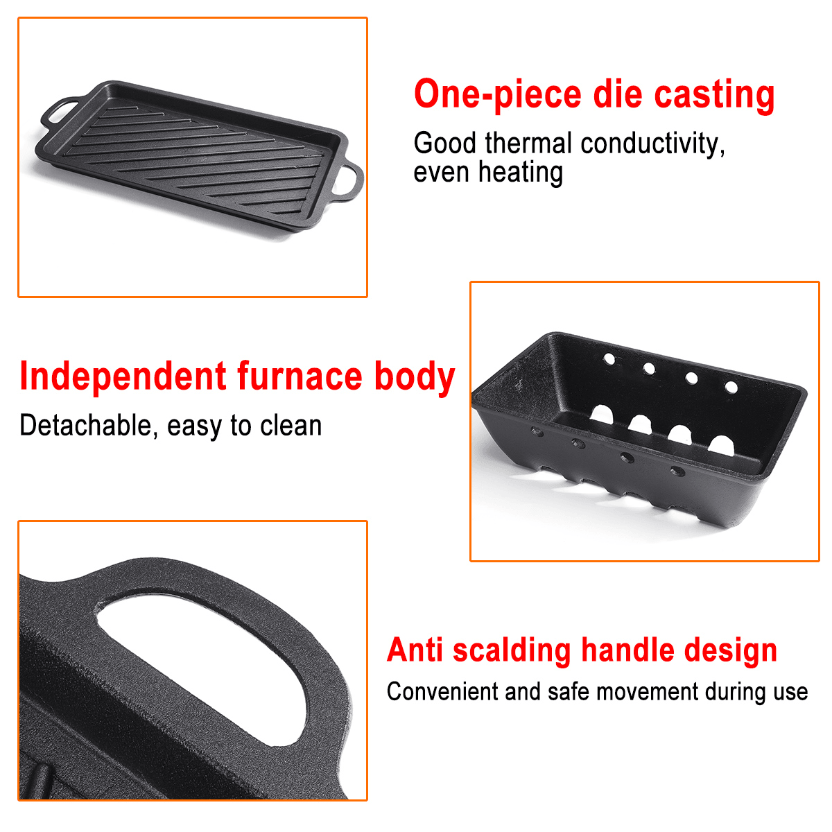 36*13*20CM Outdoor Mini BBQ Charcoal Grill Barbecue Kits for Garden Yard Party