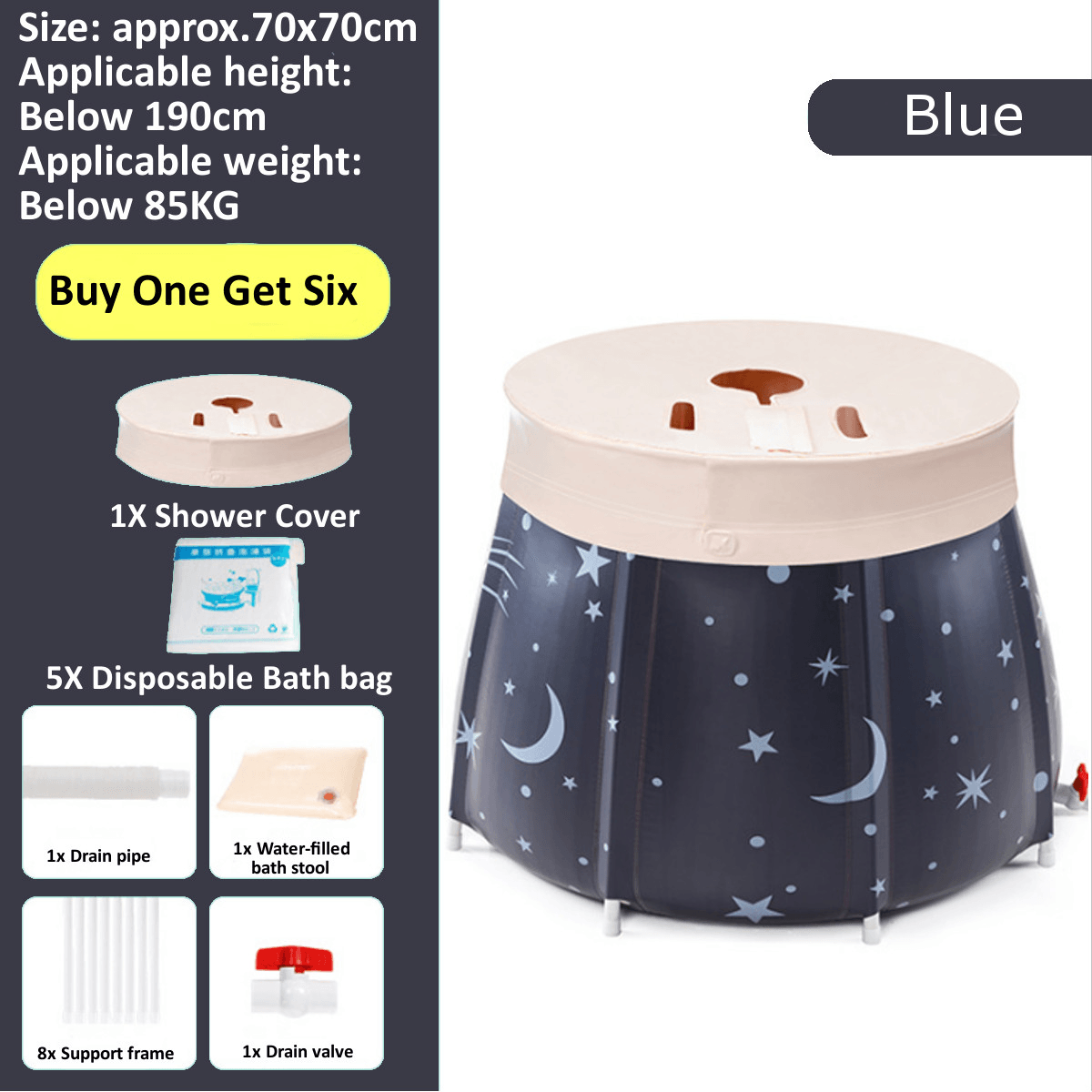 Baignoire portable pliable de 70 cm pour adulte, baignoire pour bébé, piscine, salle de bain, SPA